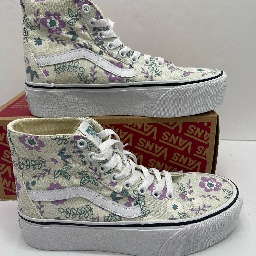 Vans Platform Sk8-Hi Tapered St Pastel Floral Frosted Min Womens Size 8